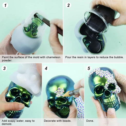 LET'S RESIN Silicone 3D Large Skull Shape Molds, Skeleton Skull Epoxy Resin Mold for Candle Making, Home Decor, Outdoor, Resin Casting Art Crafts...