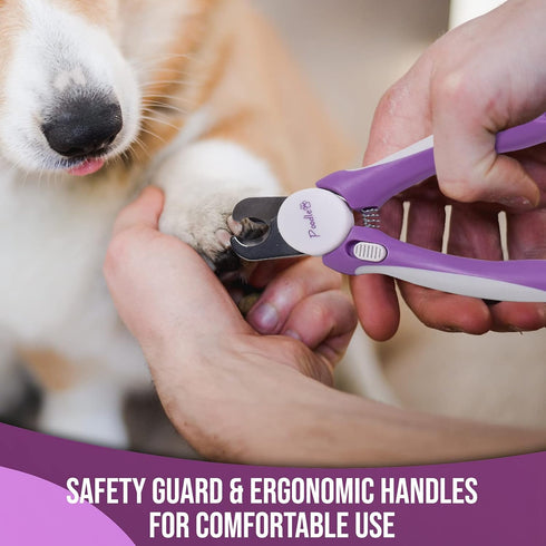 Professional Nail Clippers With Safety Guard For Dogs & Cats By Poodle Pet- Pet Grooming Clippers With Stainless Steel Blades For Smooth Cuts- Dog...