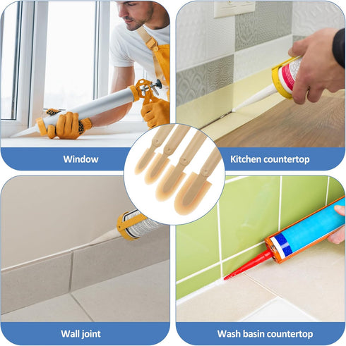 8Pcs Rubber Caulking Tool 4 Size Set Smooth Grout Sealant Caulking Tool Rubber Spatula Spreader Grout Sealer Applicator Smoothing Finger Finisher ...