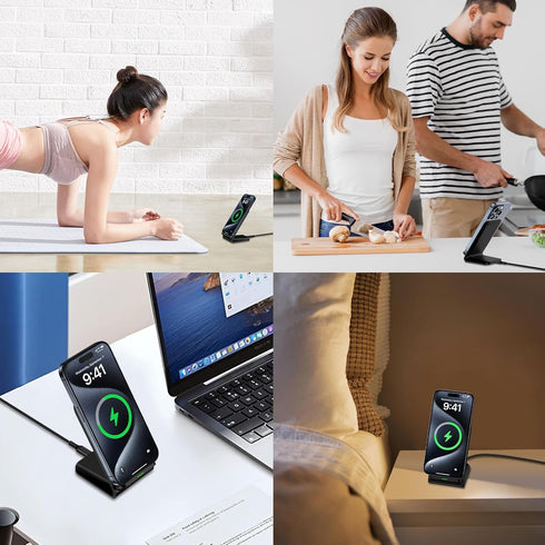 Samsung Wireless Charger Stand Fast Charging for Samsung Galaxy S24 Ultra S24 S23 S22 S21 S20, 2Pack 15W Android Wireless Charger Stand Fast Charg...