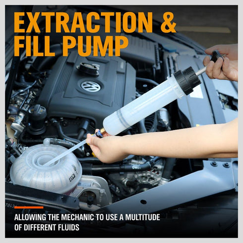 HORUSDY 200cc Fluid Extractor, Oil Extractor/Oil Syringe, Fluid Syringe Pump Manual Suction Vacuum Fuel Car Transfer...