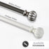 Kenney Rachel Fluted Ball Window Curtain Rod, Adjustable 28-48 Inch, Antique White...