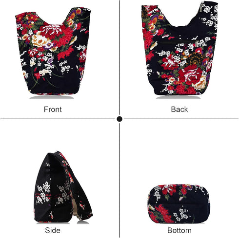 WITERY Women's Sling Crossbody Bags Large Shoulder Shopping Hobo Bag Handbag Top Zip Bags Handmade Messenger Bag Wallet...