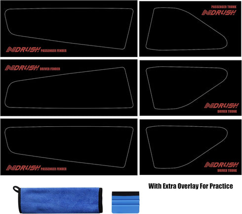 NDRUSH Blackout Taillight Vinyl Tint Film, Precut Overlays, Tail Light Wrap Cover Compatible with Dodge Charger 2015 2016 2017 2018 2019 2020 2021...