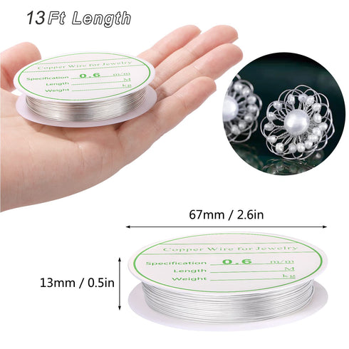3 Pack Jewelry Wire Craft Wire 22 Gauge Tarnish Resistant Jewelry Beading Wire Copper Beading Wire for Jewelry Making Supplies and Crafting, 0.6mm...