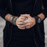 PANTIDE Vintage Punk Rings Set Gothic Knuckle Midi Rings Adjustable Alloy Chain Belt Cross Stackable Finger Half Open Rings Fashion Joint Jewelry ...