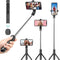 Selfie Stick Tripod with Wireless Remote, Extendable & Portable Selfie Stick- Phone Tripod Stand Compatible with iPhone 14 13 12 11/Galaxy/Huawei,...