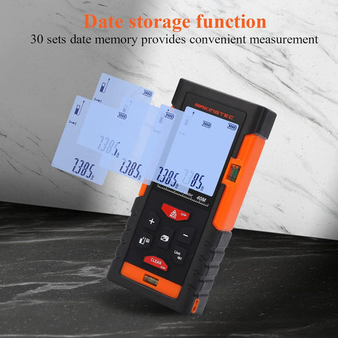 Laser Measurement Tool,131Ft Laser Measure Ft in M Unit Switch with 2 Bubble Levels Pythagorean Mode Area and Volume Measuring,LCD Backlit Digital...