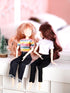 Bencailor 8 Pieces Doll Clothes 11.5 Inch Girl Doll Accessories Cotton Elf Sweaters Denim Pant Regular Outfit Doll Clothing(T Shirt)...