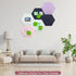 PATIKIL Hexagon Felt Board Tiles, 8 Pack Self Adhesive Moon Wall Pin Bulletin Board with Push Pins for Photos Memos Home Office Decor, Pink...