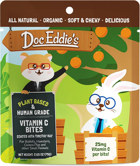 DOC EDDIE'S Vitamin C Bites - Small Animal Treats or Snack for Hamster, Guinea Pig, Rabbit, Chinchilla, Bunny, Gerbil, Mouse, Rat, Hedgehog, or Sq...