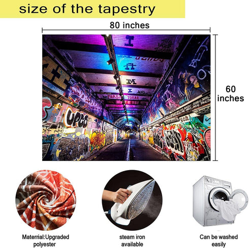 MEETSIOY Graffiti Wall Tapestry 80x60 Inches Street Creative Art Wall Art Hanging Decor GTLHMT1026...
