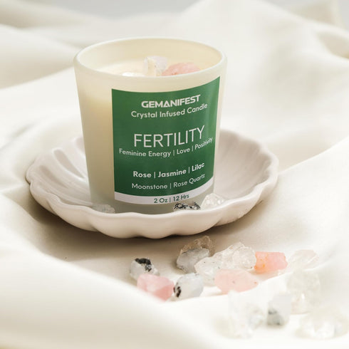Fertility Candle for Women trying to Conceive | Rose, Jasmine and Lilac Scented Candles Gifts for Women | Soy Non Toxic Intention Candles with Cry...