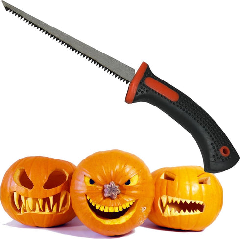 Keyfit Tools PROFESSIONAL Pumpkin Carving Knife Tool 416 Stainless Steel Double Sided Saw/Blade Adult Use Only Extra Sharp Heat Treated Blue Steel...
