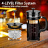 French Press Coffee Maker 304 Stainless Steel Coffee Press,with 4 Filters System, Heat Resistant Thickness Borosilicate French Press Glass, BPA-Fr...