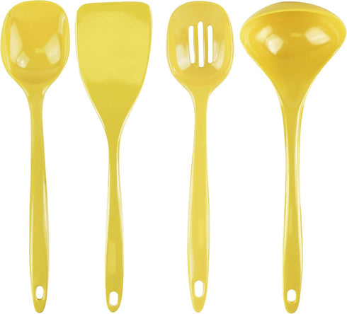 Calypso Basics 5 Piece Kitchen Utensil Holder for kitchen counter, Utensils crock with Heat Resistant Spoon, Slotted Spoon, Ladle, Spatula BPA Fre...