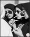 Posterizer 1 pcs-black-and-white photograph captures an unconventional nuns smoking 1-Photography Art-Comedy Art-Living Room Bedroom Decor- unfram...