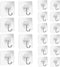 Adhesive Wall Hooks 15lb(Max) Transparent Reusable Traceless Hooks,Waterproof and Oilproof,Bathroom Kitchen Heavy Duty Self Adhesive Hooks,20 Pack...