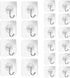 Adhesive Wall Hooks 15lb(Max) Transparent Reusable Traceless Hooks,Waterproof and Oilproof,Bathroom Kitchen Heavy Duty Self Adhesive Hooks,20 Pack...