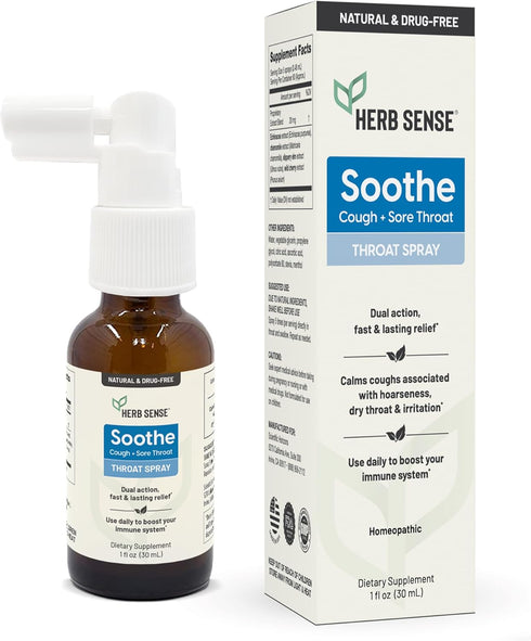 Sore Throat Spray | Allergy Cough Inflammation Relief Daily Immune Support with Cooling, Natural and Calming Slippery Elm, Echinacea & Chamomile E...