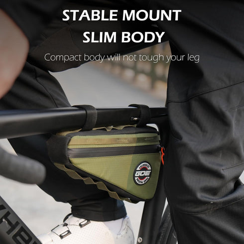 Bike Frame Bag, Waterproof Bike Triangle Storage Bag, Bicycle Under Top Tube Pouch, Cycling Pack for MTB Road Bicycle Accessories (Green)...