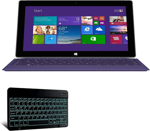 BoxWave Keyboard Compatible with Microsoft Surface 2 - SlimKeys Bluetooth Keyboard - with Backlight, Portable Keyboard w/Convenient Back Light for...