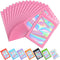 Funfery 100 pcs Pink Holographic Mylar Packaging Bags, Clear Sealing Resealable Smell Proof Bag Foil Pouch Zipper Bag for Food Storage,Lipgloss,Je...