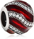 925 Sterling Silver Spacer Charm Anniversary Charm Birthday Charm Christmas Charm for Panodra Charms Bracelet (Red)...