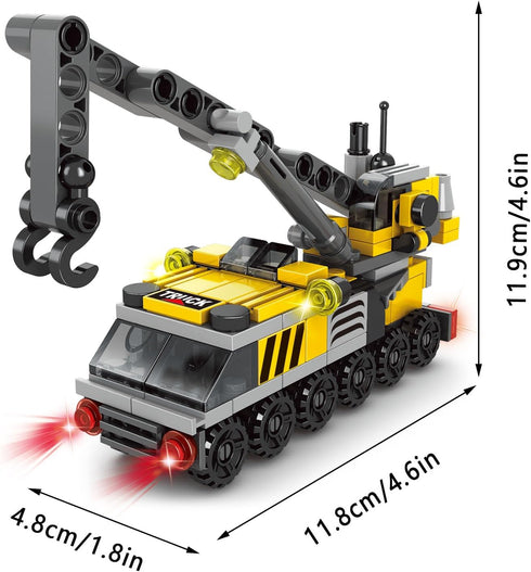 6 in 1 Children Crane Toy Building Blocks Toys for 4+ Years Boys Kids Gift Idea Toy Construction Truck Toys 142Pcs-Compatible with Other Building ...