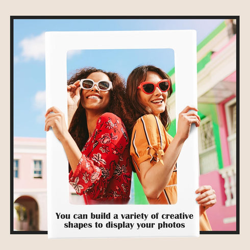 20 Packs Magnetic Photo Picture Frame Cute Mini Table Photo Frame Holder 3 Inches Plastic Colorful Photo Display Compatible with Fujifilm Instax f...