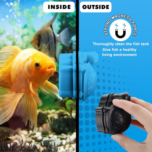 2 Pcs Algae Cleaning Scrapers Aquarium Tank Glass Brush Small Aquarium Magnet Cleaner Fish Tank Algae Cleaner Magnetic Aquarium Glass Cleaner for ...