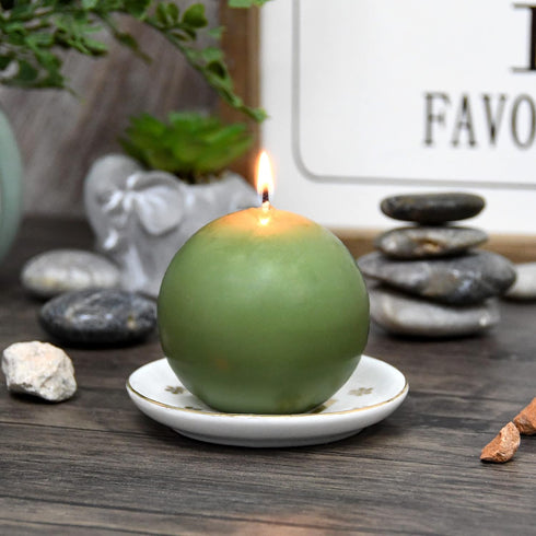 Zest Candle 6-Piece Ball Candles, 3-Inch, Sage Green...