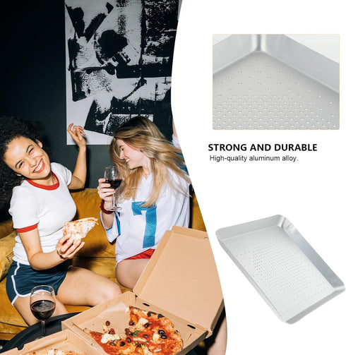 Luxshiny Mini Pizza Pan Pizza Bakeware Pizza Pan Baking Tray, Baking Sheet Pans Square Pizza Baking Pans with Holes for Home Baking (9 inch) 9 Inc...