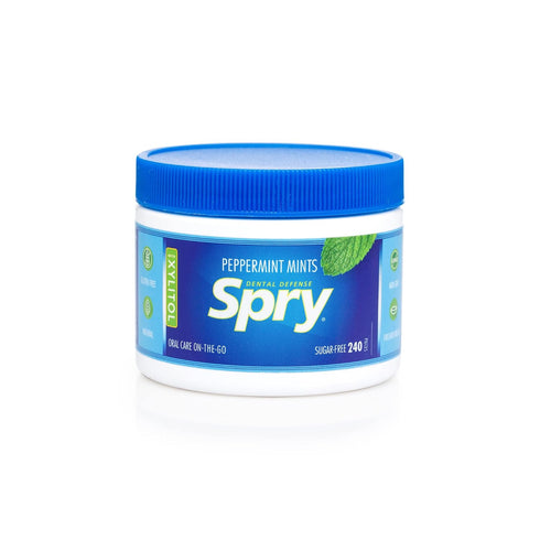 Spry Xylitol Peppermint Sugar Free Candy - Promote Oral Health, Increase Saliva Production, Stop Bad Breath, Non-GMO, Gluten-Free, 240 Count (Pack...
