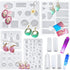 Suhome 73 Pack Resin Earring Mold Jewelry Silicone Resin Molds Making Kits Including Earring, Pendant, Bracelet, Necklace, Button Silicone Resin C...