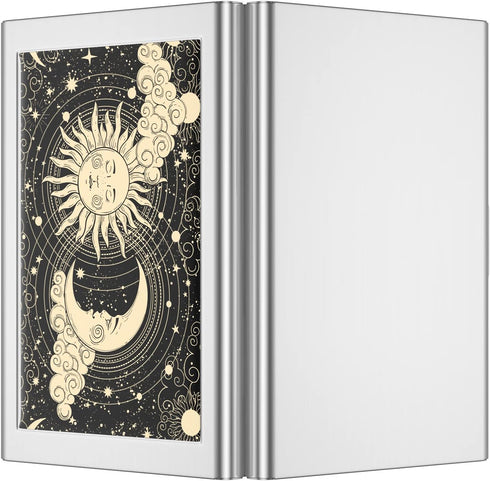 Rimilak Metal Credit Card Holder, Mini Credit Card Wallet RFID Blocking Slim Metal Hard Case for Women Men, Sun Moon...