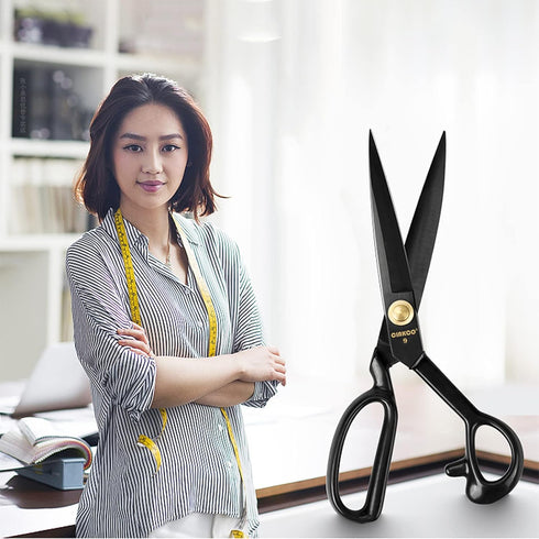 CINKCO® 10.0 inch Professional Sewing Scissors Heavy Duty 65Mn Forged Alloy Steel Premium Household Office Shears Ultra Sharp for Thickened Leathe...