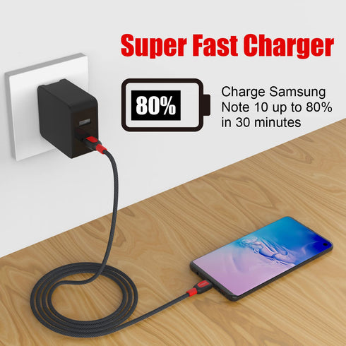 USB C to USB C Cable 120W 2-Pack, 6ft+10ft USB Type C Cable Fast Charging Compatible with Samsung S22/S22 ultra/S21/S20, MacBook Air/Pro iPad Mini...
