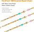 Kyutong 16.4 Feet Gold Plated Stainless Steel Chain Necklace Colorful Enamel Beaded Chains Bulk Thin Lip Chain Link with Lobster Clasps Jump Rings...