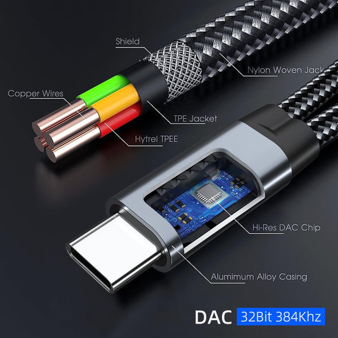 USB C Splitter, Dual USB C Headphone and Charger Adapter 60W Fast Charging Compatible with iPhone 15 Series, Galaxy S23 S22 S21 Ultra, Pixel,Pad P...