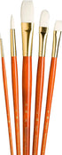 Princeton RealValue Paintbrush, Round 1,6,Bright 6,Filbert 8,Flat 12, Orange...