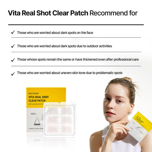 VITA REAL Shot Clear Patch 6EA, Dark Spot Patch, Acne and Blemish Care, Hydrocolloid Patch, Pure Vitamin C for Brightening, Korean Skincare...