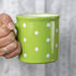 City to Cottage Handmade Lime Green and White Polka Dot Ceramic Extra Large 17.5oz/500ml | Hot Chocolate, Coffee, Tea Mug, Cup with Handle Unique ...