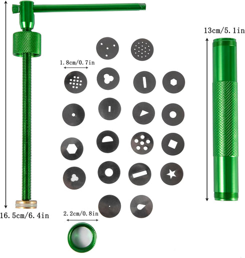 Stainless Steel Clay Extruder Sugar Paste Extruder Cake Fondant Decorating Tool Set Ceramics & Pottery Clay Extruders Mixers & Presses (Green)...