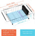 iPEGTOP Expandable Multifunctional Dish Drying Rack, Over The Sink, in Sink Or On Counter Dish Drainer Basket Shelf with Black Utensil Silverware ...