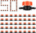 1/4 Inch Barbed Shut-Off Valve, 50 Pcs 1/4" Universal Drip Irrigation Tubing Coupling Valve, Plastic Manual Barb Valve for Garden, Flowers Pots, F...