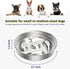 1Pack Slow Feeder Dog Bowls for Medium to Big Dogs - 3 Cup Capacity, Dual-Design for Dry and Wet Food, 304 Stainless Steel, Anti-Slip Base - Preve...