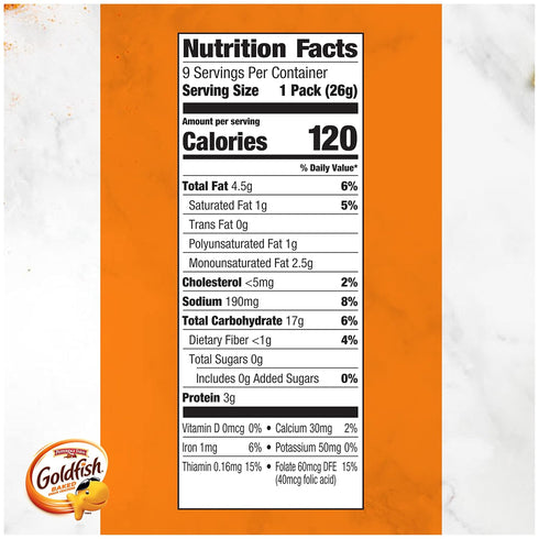 Goldfish Colors Cheddar Crackers, Snack Pack, 0.9 oz, 9 CT Multi-Pack Tray...