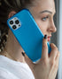 FELONY CASE - iPhone 13 Pro Max Neon Blue Clear Protective Case, TPU and Polycarbonate Shock-Absorbing Bright Cover - Crack Proof with a Gloss Fin...