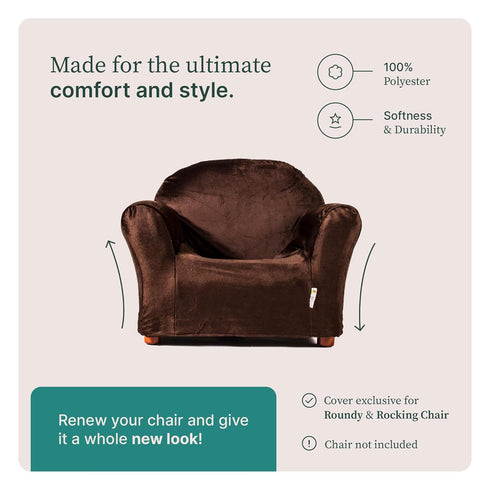 Roundy Chair Slipcover for Kids Chairs – Soft Minky Polyester Replacement Cover, Fits Keet Roundy & Rocking Chairs, Durable & Machine Washable, Ea...
